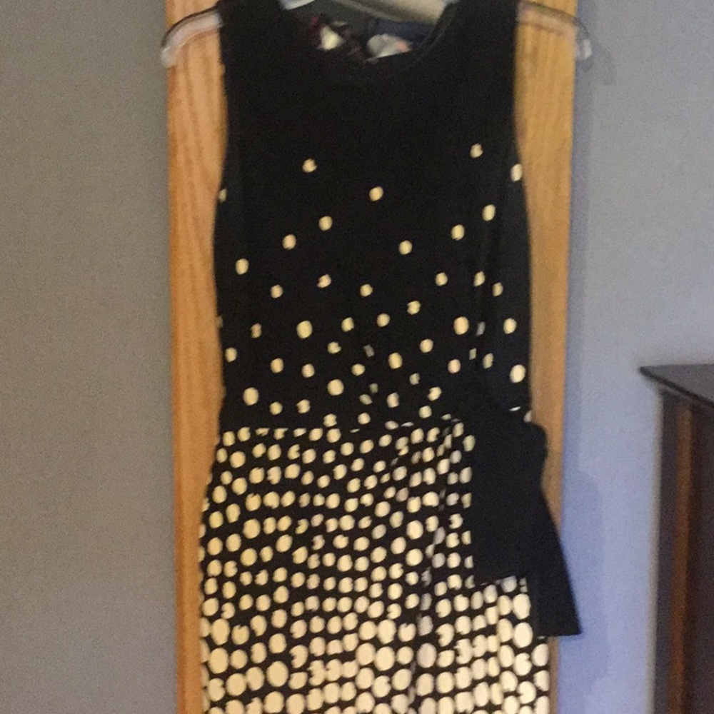 Tahari polka dot faux wrap dress